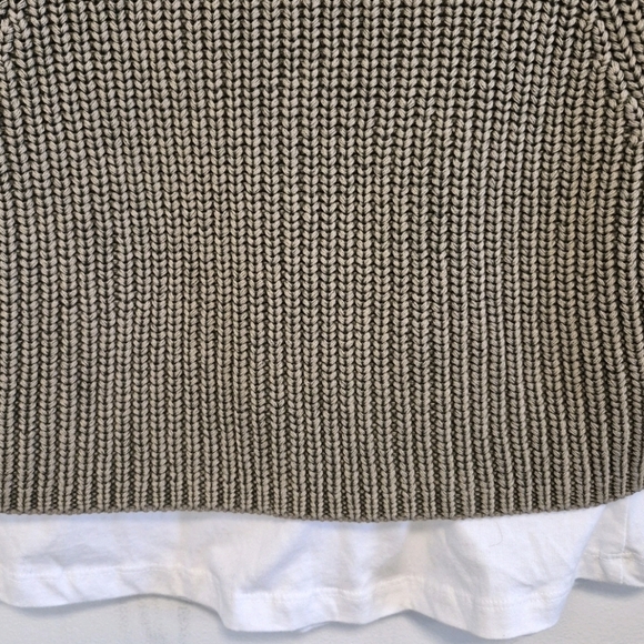 PILCRO Boxy Tee & Sweater Vest Twofer Set Tan Anthropologie Women's Size Small - Picture 11 of 14